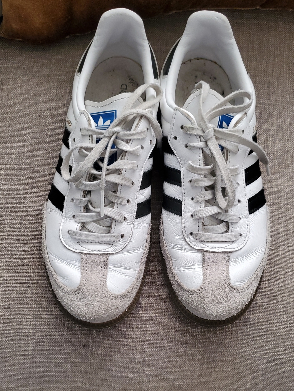 adidas White Unisex Sneakers with Black and White Suede Size 5.5